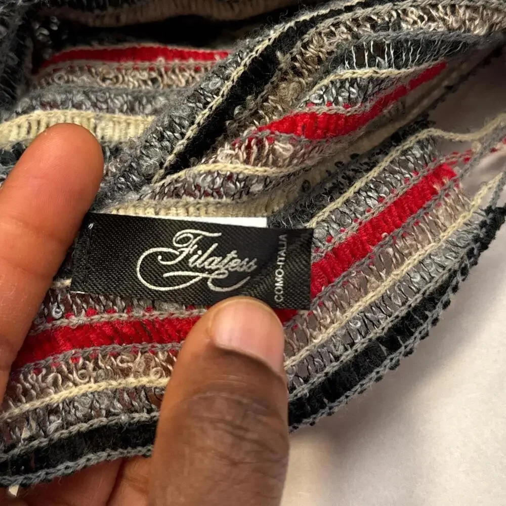 Vintage FILATESS Italy Striped Knit‎ Scarf